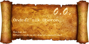Ondrásik Oberon névjegykártya